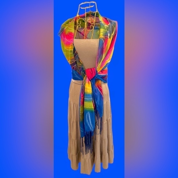 Gorgeous Vibrant and Colorful Jamaican Scarf, OS - Picture 5 of 15